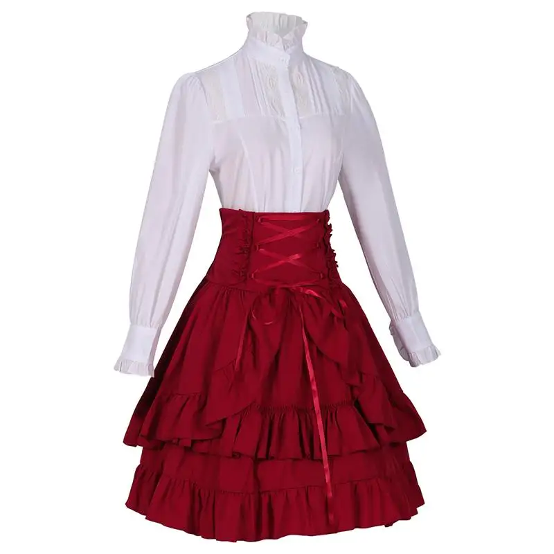 

Викторианская эпоха, женская длинная све irt, Хэллоуин, новинка, сложенная готическая ретро женская мода, материал из полиэстера