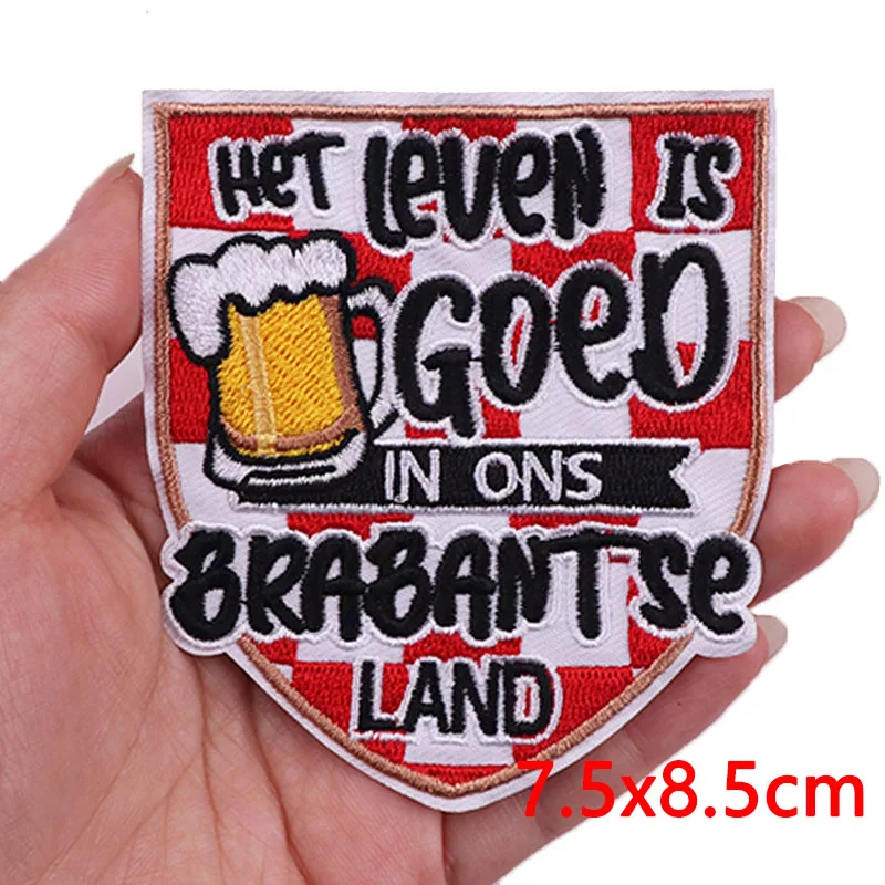 2026 Nederland Brabant Embleem Geborduurde Patches Voor Kleding Nederland Carnaval Patch Ijzer Op Patches Uniform Hoeden Naaien DIY