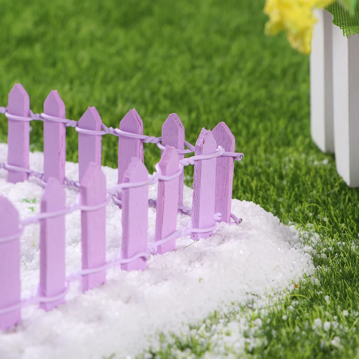 

Fence Mini Ornament Christmas Decorations Miniature Garden Accessories Purple