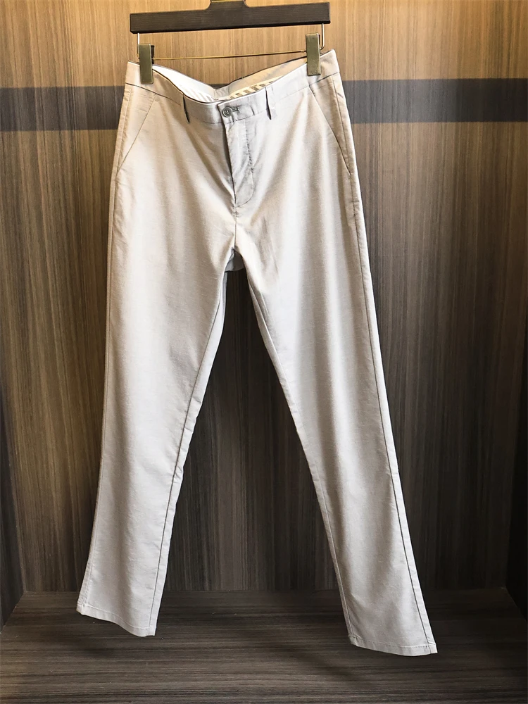 

Нежное прикосновение! Мужские дышащие повседневные брюки прямого кроя из приятной к телу ткани для весны-лета 2025 года, комфортные, для делового стиля