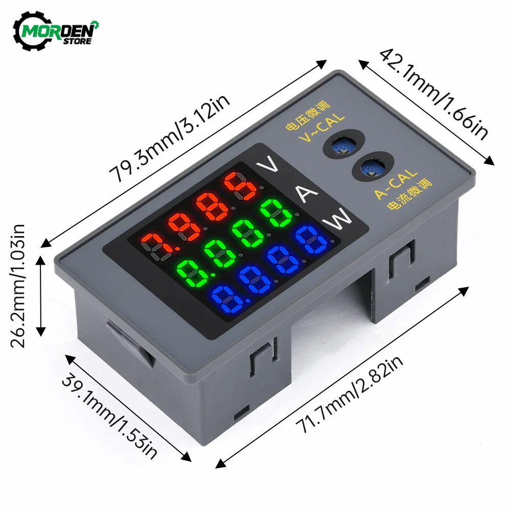 Imagem -02 - Medidor de Tensão e Corrente Digital Voltímetro Amperímetro Wattímetro Energia Detector de Energia dc 0100v 10a 1000w