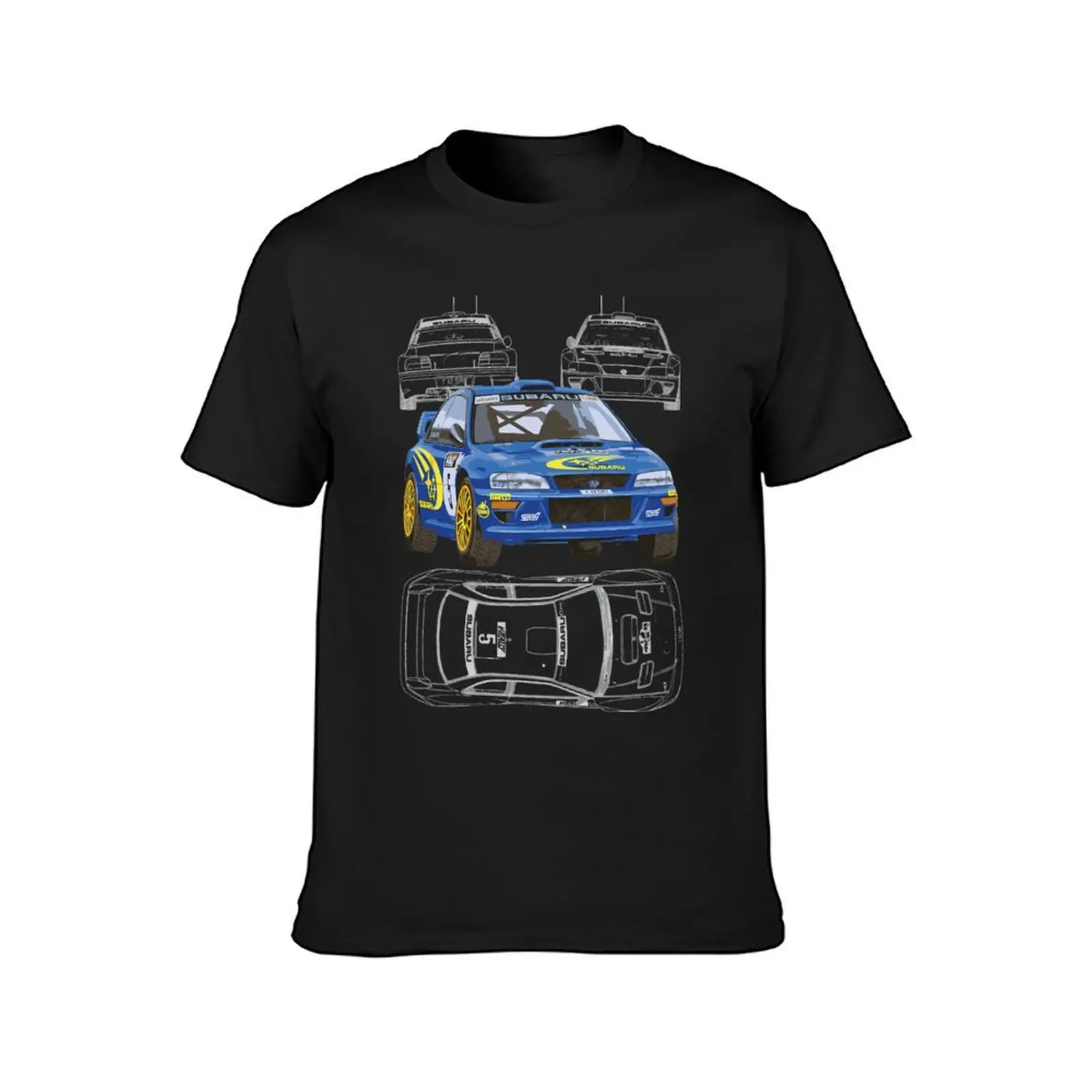 99 Wrc Gc8 Richard Burns Blue Print Jdm T-Shirt korean fashion plus sizes blanks anime clothes slim fit t shirts for men