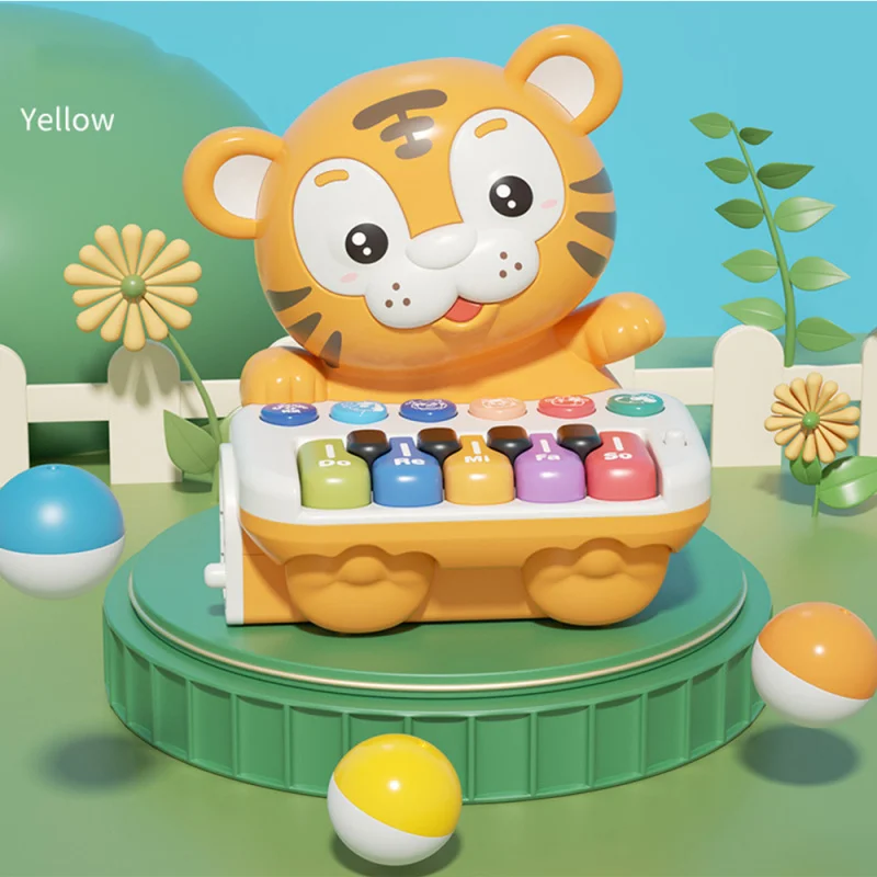 Kinder Erleuchtung frühe Bildung elektronisches Klavier niedlichen Tiger rollende Musik leuchtende Musik instrumente Spielzeug Geschenk für Kinder