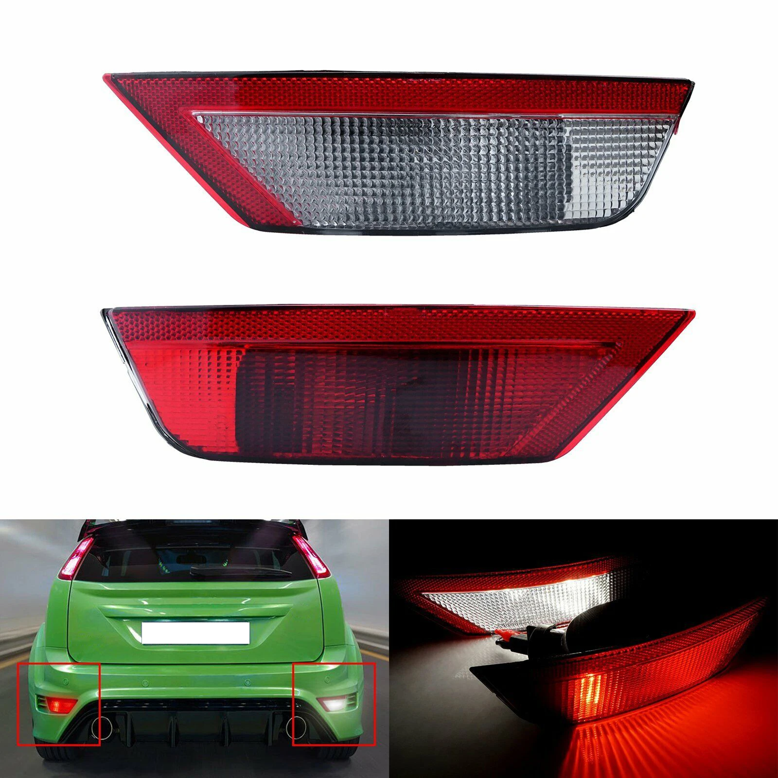 

1/2PC LED Tail Brake Stop Rear Bumper Reflector Light For Ford Focus Mk2 Hatchback 2008-2011 Car Fog Lamp High Quality