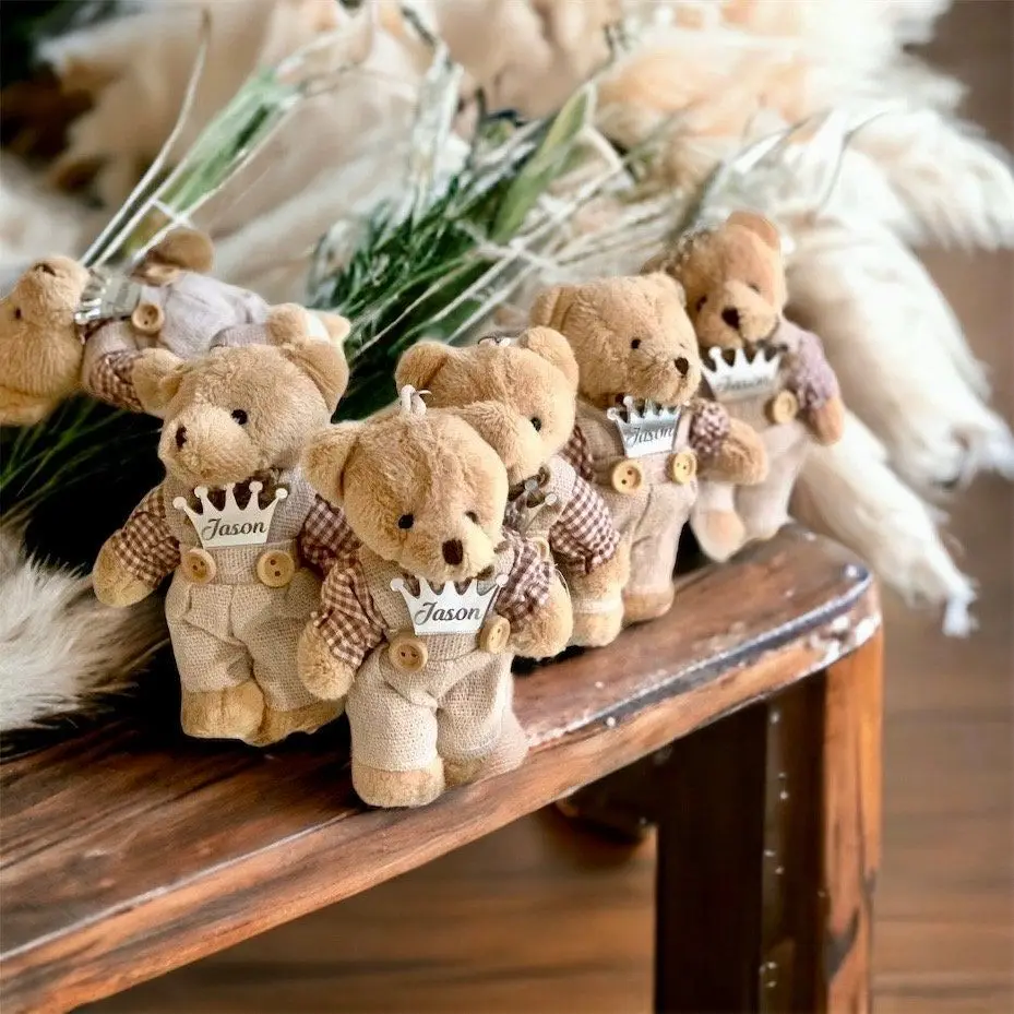 12-48 Stuks Mini Gezamenlijke Teddybeer Knuffel Knuffels Bruiloft Geschenkdoos Pop Speelgoed Voor Verjaardagstaart Bruiloft decor Feestartikelen