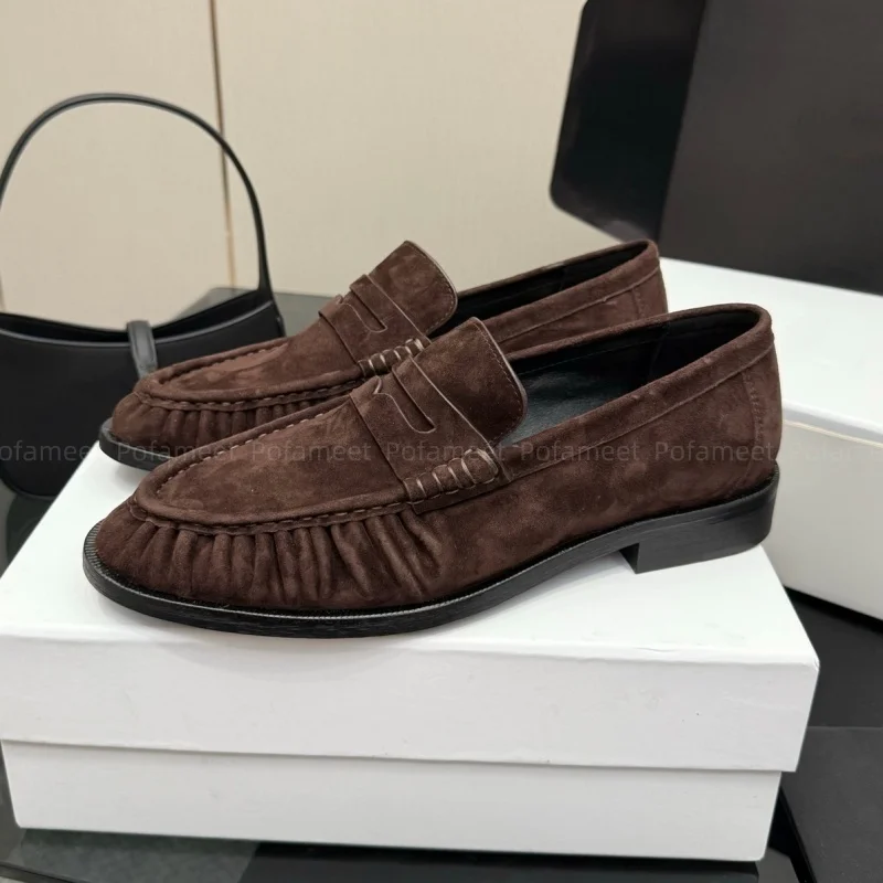 

Женские лоферы, простой дизайн, мягкие лоферы на плоской подошве с круглым носком, замшевая повседневная обувь высшего качества, удобная обувь на плоской подошве, хит продаж