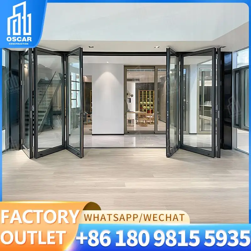 

Customizable UK Factory High Function Double Folding Bifold Door for Commercial Spaces