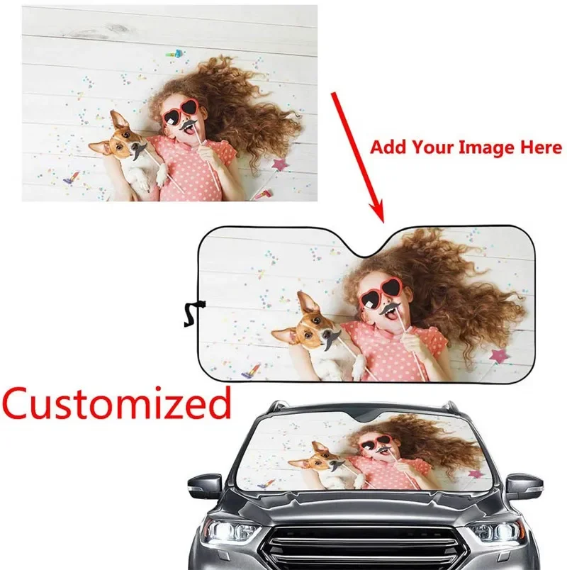 Custom Car Sunshade Personalized Windshield Cover Sunshade - Available for a custom gift with your picture logo image text