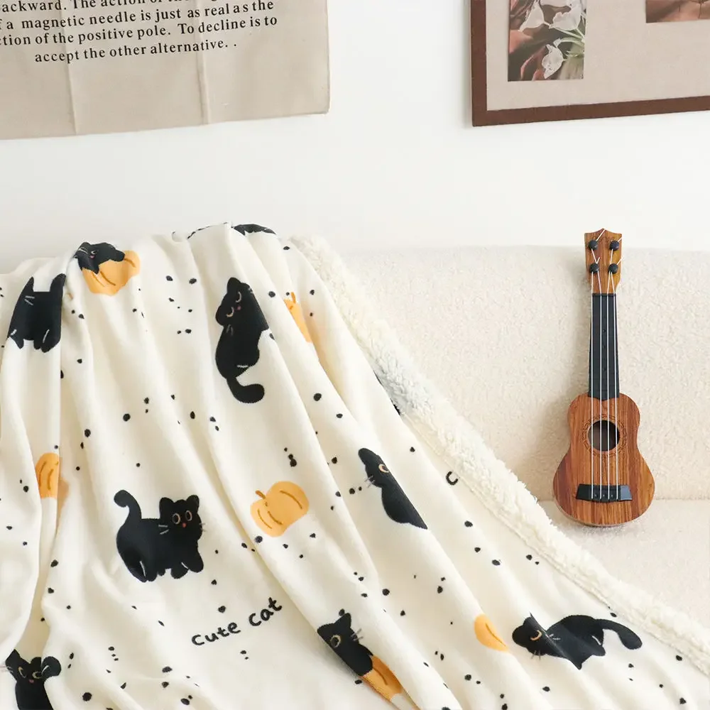 

Autumn And Winter Lamb Wool Thick Blanket Sofa Cover For Girls Ins Korean Skin Friendly Coral Nap Casual Blanket