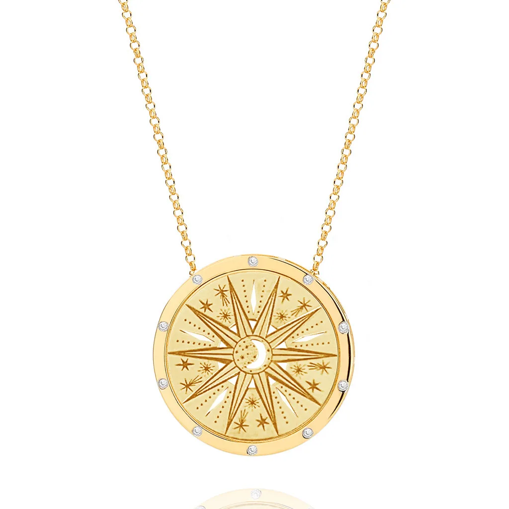 Stainless steel new simple tarot tag pendant necklace ins cold style sweater chain necklace 18K