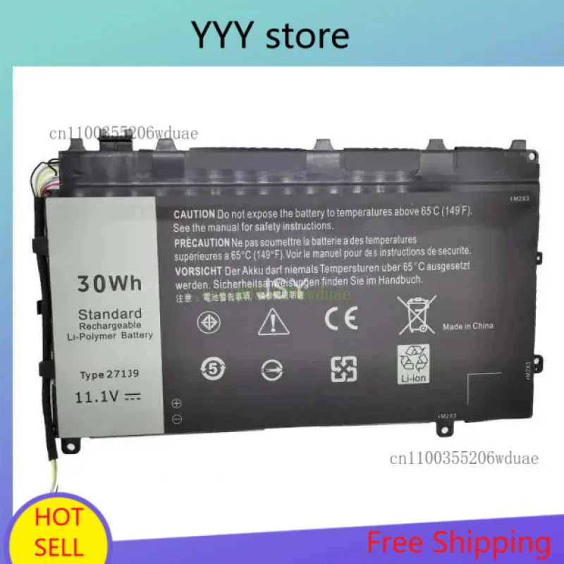 

New 271J9 YX81V Rechargeable Li-polymer Laptop Battery for DELL Latitude 7350 7000 Serie 11.1V 30WH High Quality 3 Cells