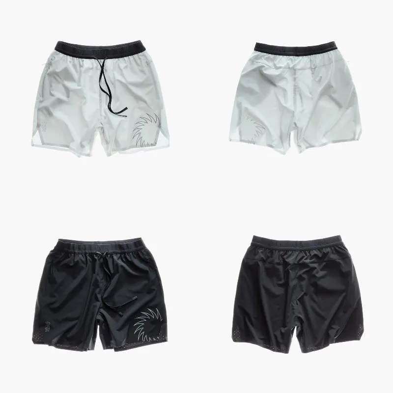 UVU 26SS Zigzag Printing Fitness Training Running Ultra-thin Breathable Elastic Quick-drying with Lined Quad Shorts