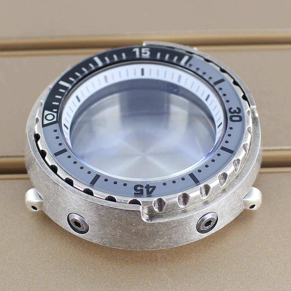 

Diver 47mm Steel Men's Watch Case C3 Bezel Insert For Tuna Can Seiko NH35 NH36 NH38 NH34 Movt Repalcement SKX Repair Tools Parts