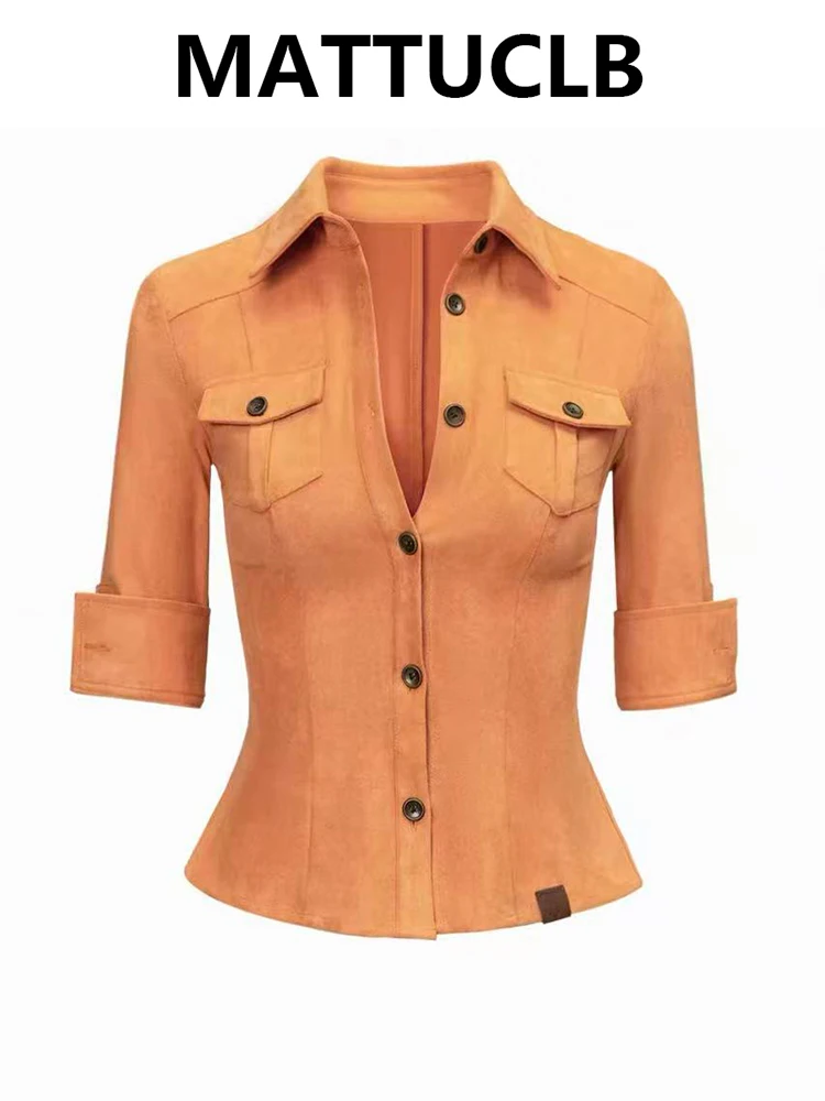 

Новая женская укороченная блузка с рукавом три четверти, однотонная, в стиле Y2K, модный корейский уличный дизайн, коллекция Лето 2026