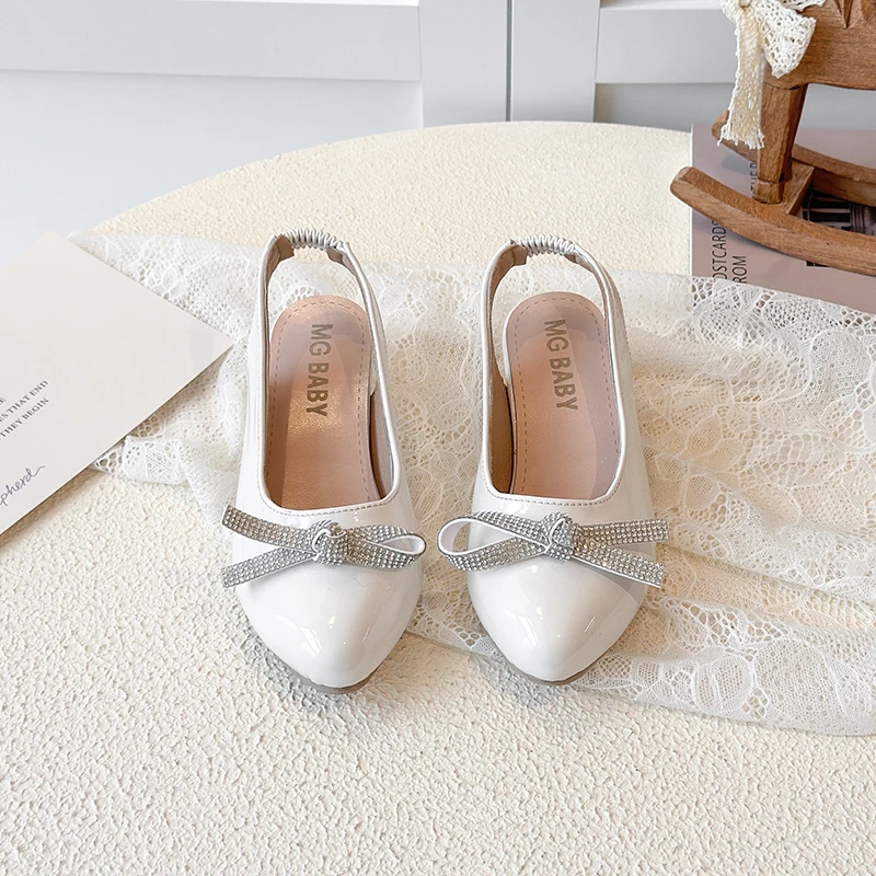 

Children's Summer High-heeled Sandals - Fashionable and Casual Shoes for Wearing. Girls' Bow Tie Party and School Casual Shoes.