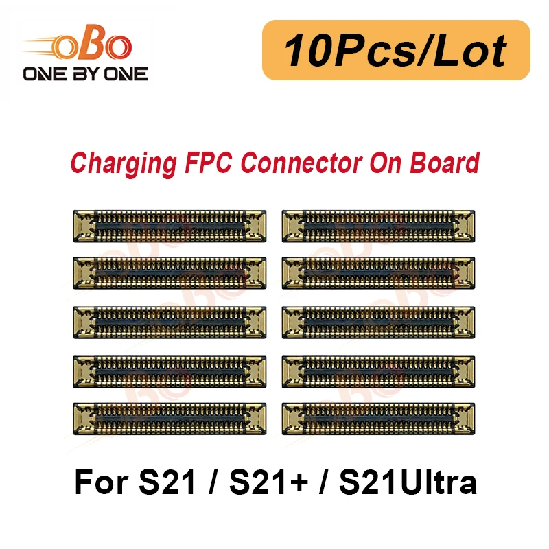 10Pcs USB Charging FPC Connector on Board Motherboard For Samsung S20 FE S21 S22 S23 S24 S25 Plus Ultra Charger FPC Connector
