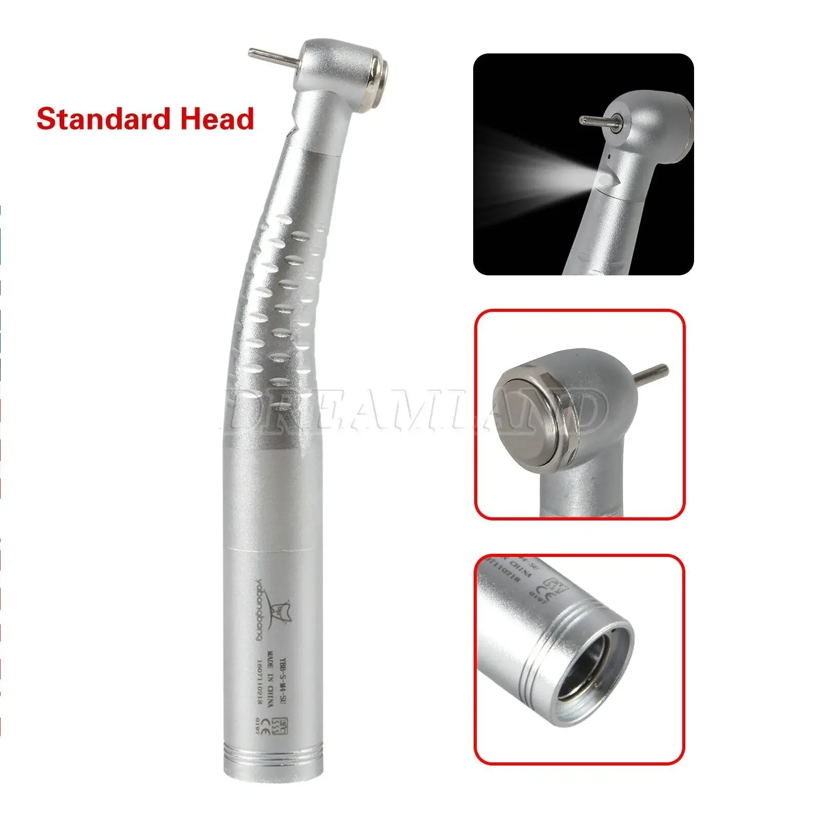 5PCS Dental Fiber Optic LED Handpiece Standard Head High Speed Fit kavo Quick Coupler 4/6Hole