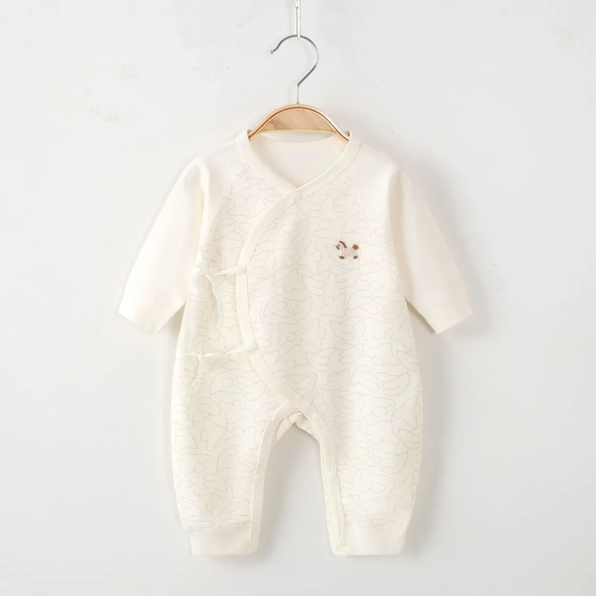 

Baby Boy Girl Pure Cotton Breathable Soft Jumpsuit 0-6M Newborns Spring Fall Boneless Romper Infant Easy on Off Out Door Onesie