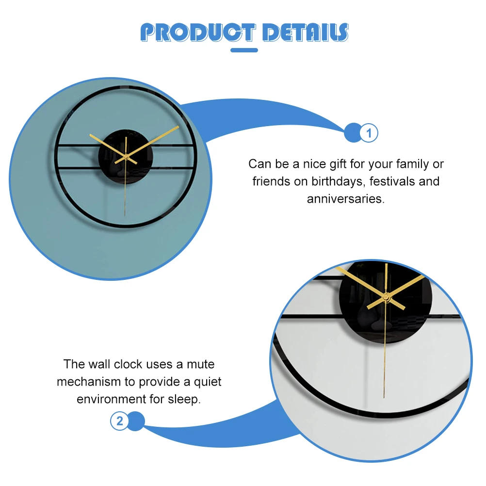 

Acrylic Wall Clock Modern Decorative Hanging Mute Non-Ticking Home Office Easy Install Sturdy Lightweight Living Room Bedroom 3D