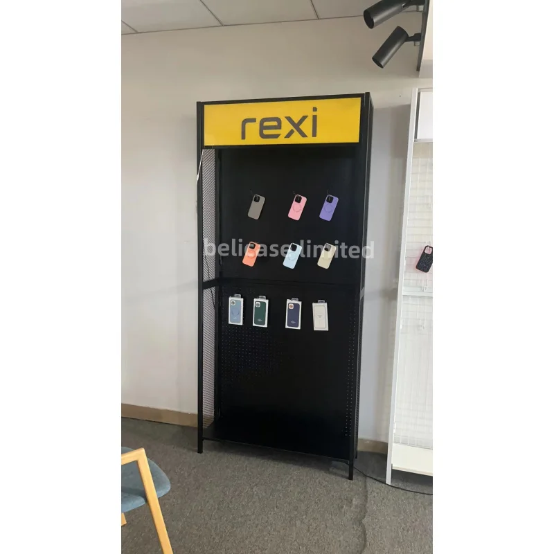 (Op Maat) Winkelteller Tafelontwerp Voor Mobiele Telefoon Opvouwbare Peg Board Display Rack Mobiele Telefoon Winkel Desig