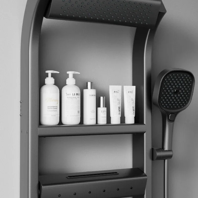 Multi-Function Thermostatic Shower System with High Pressure Rotating Showerhead, Digital Display, Bathroom Shower Set