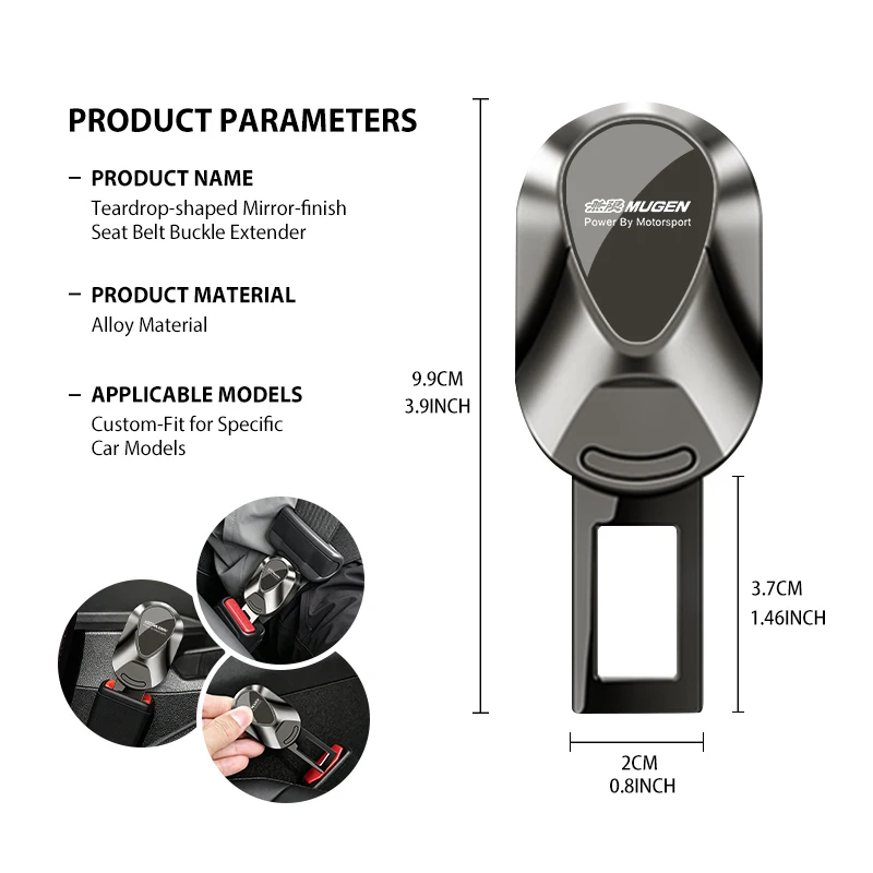 For Honda Car Seat Belt Clip Extender Safety Seatbelt Lock Buckle Accessories Mugen Power Typer Civic Accord CRV view 6