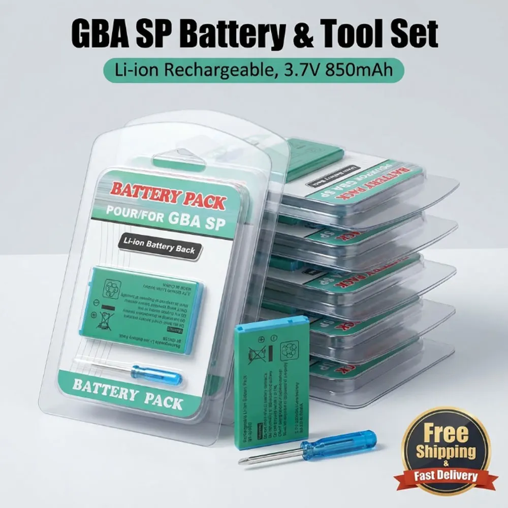 

850mAh Rechargeable Battery Pack & Screwdriver Repair Tools Compatible with Nintendo GBA SP Game Boy Advance Console