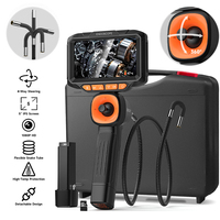 4-Way Articulating Endoscope 5’’ Screen All Way Joystick 360° Rotation Camera Car Inspection Borescope TF Card Removable Battery