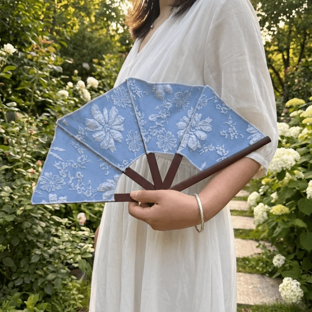 Hand Fan Embroidered Spanish Folding Fan Hanging Vintage Handmade Fan Portable Multipurpose Decorative Fan Photography