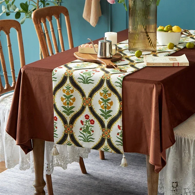 Waterproof Wool Table Runner Exquisite Nordic Diningtable Tablerunner Long Strip Cabinet Cover Towel Coffeetable Tablecloth
