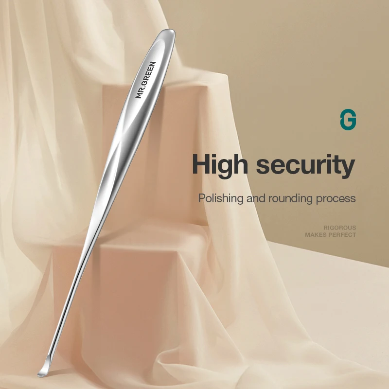 MR.GREEN Stainless Steel Ear Pick with Rounded Edge Easy Clean Ear Spoon Earpick for Personal Hygiene