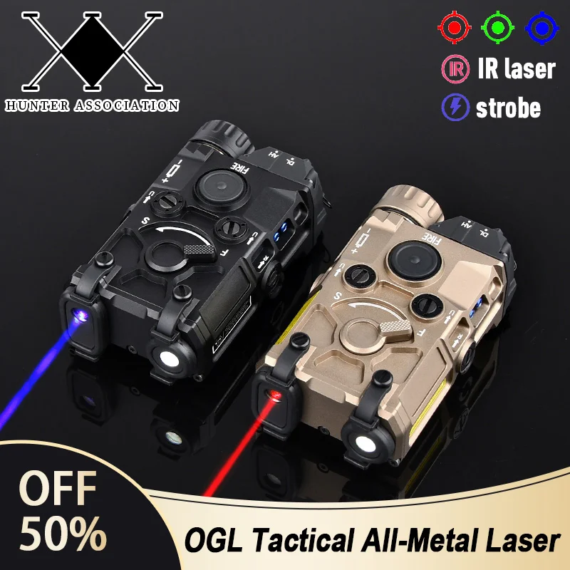 

Brand New OGL Tactical All Metal Red Dot Green Blue IR Sight Indicator Pointer Strobe Light Fit 20mm Rail Airsoft Hunting Laser