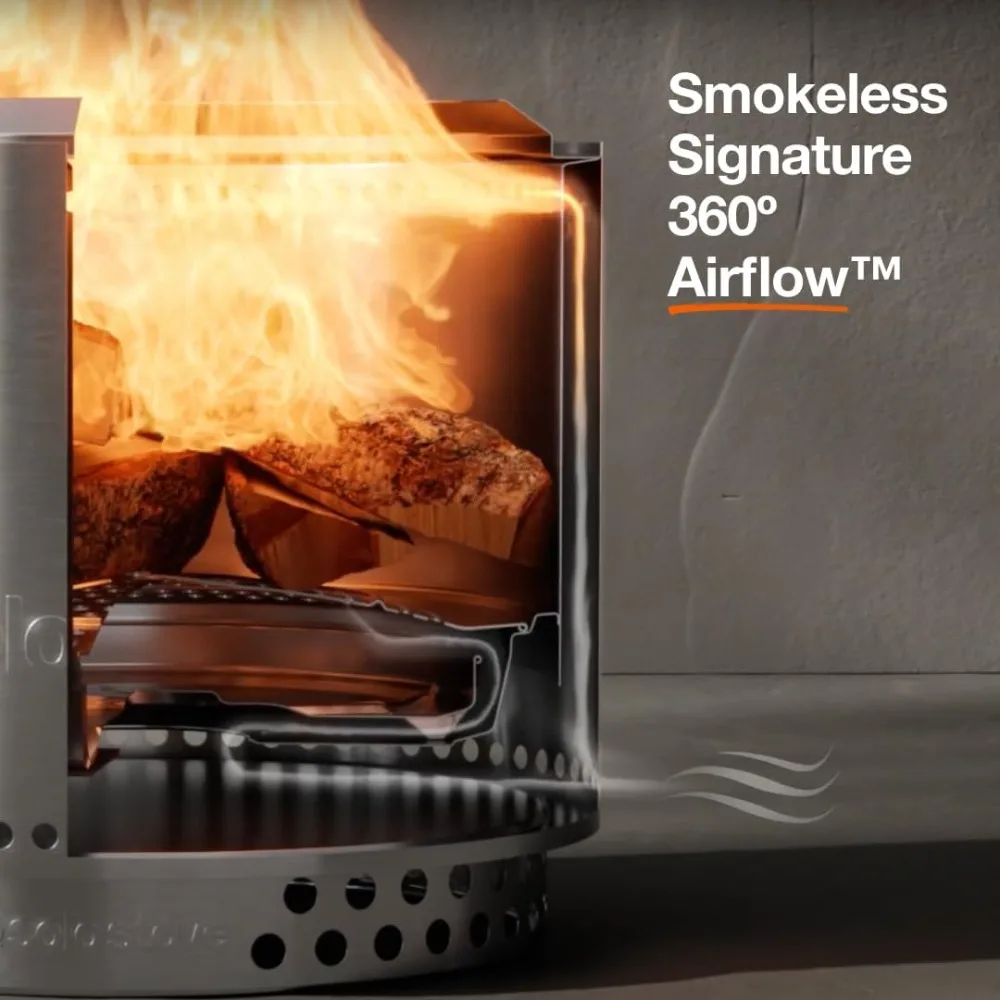 15 Portable Smokeless Fire Pit - Lightweight Outdoor Fireplace with Removable Ash Pan