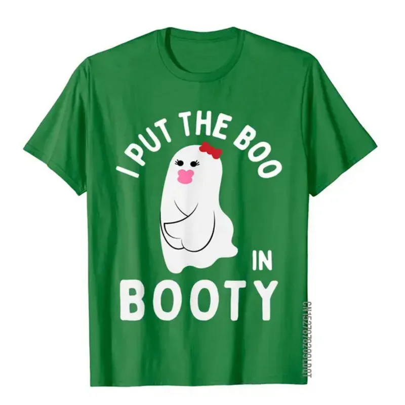 T-shirt drôle de cadeau de fantôme d'Halloween pour les hommes, I Put The Boo in Booty, Faddish Normal Tops, T-shirt en coton, Europe