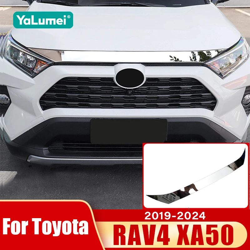 

Для Toyota RAV4 XA50 2019 2020 2021 2022 2023 2024 RAV 4 Гибридная передняя отделка двигателя автомобиля, декоративная крышка капота, аксессуары