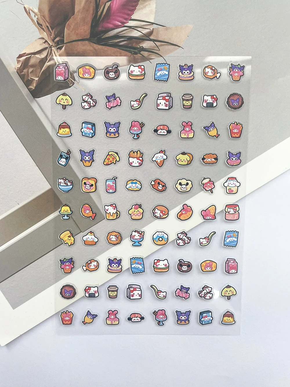 My Melody Hellokitty Pvc Mini Poster Goods Stickers Nail Art Waterproof Diy Phone Case Cup Keyboard Cap Stickers Customizable