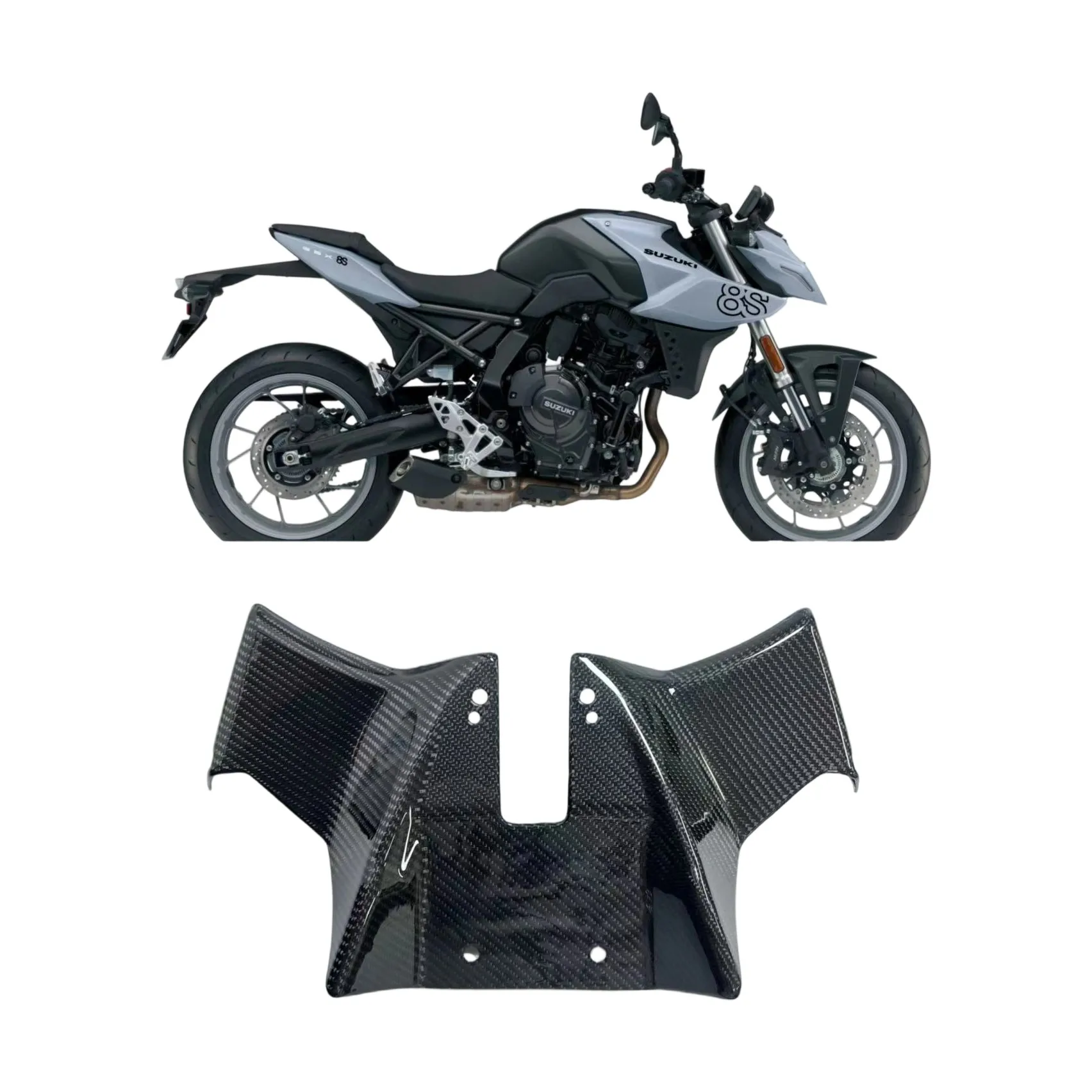 

For SUZUKI GSX-8S 2023-2025 Carbon fiber UP Front Downforce Spoiler Naked Frontal Spoilers Winglet Aerodynamic Wing Deflector
