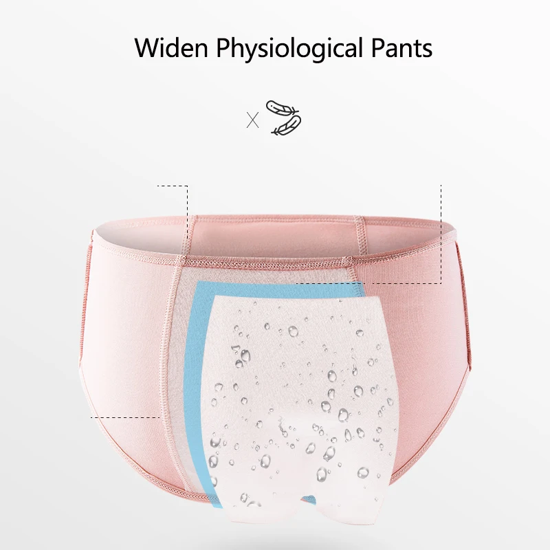 5Pcs Leak Proof Menstrual Panties Widen Physiological Pants Women Underwear Breathable Cotton Female Period Waterproof Briefs