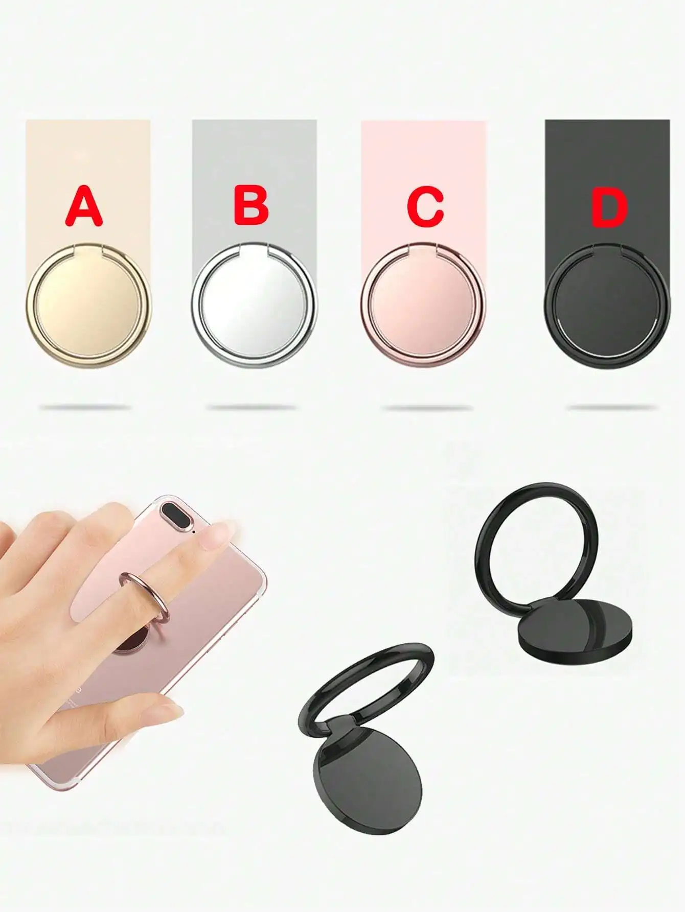 ° Rotating  Ring Stand - Metallic Ring Holder For Desktop And Mobile Phone