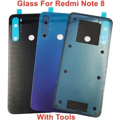 Glass Back Door Lid For Xiaomi Redmi Note 8 Hard Battery Cover Rear Housing Panel Shell Case + Sticker Adhesive Glue