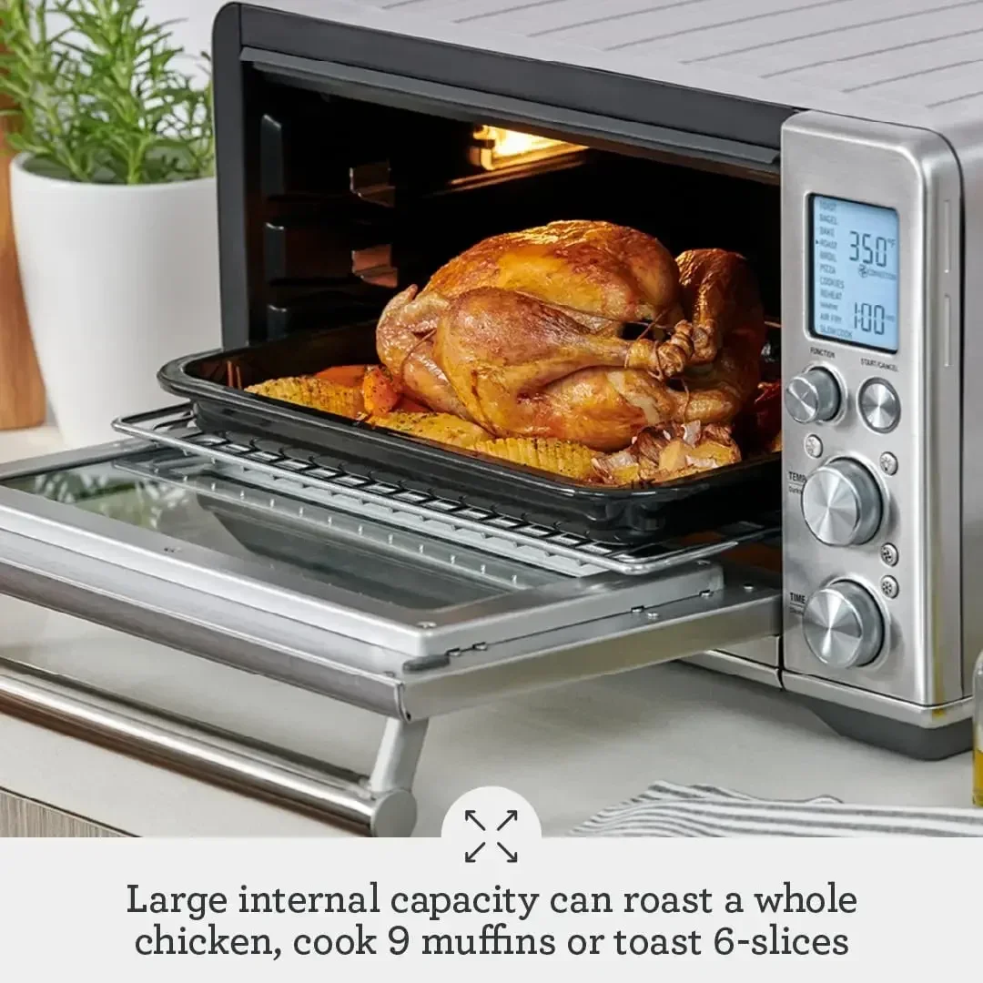 Breville, o Forno Inteligente ®   Fritadeira de ar, forno de bancada de convecção, combinação de forno torradeira fritadeira de ar, BOV860BSS, aço inoxidável escovado