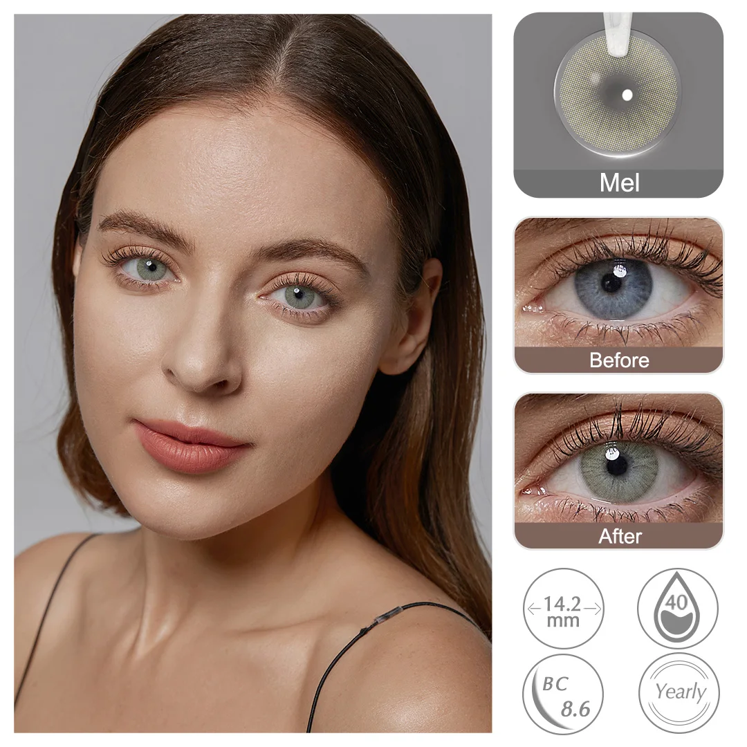 FRESHGO 14.2mm Yearly Copacabana/Buzios Natural Colored Contact Lenses For Eyes High Quality Fit For Daily Wear Gentle/Beauty