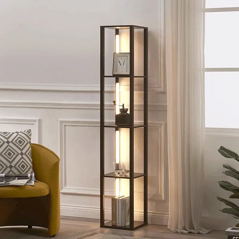 Decorative Lamp Display Rack Living Room Floor Lamp Storage Rack Integrated Sofa Side Vertical Lamp