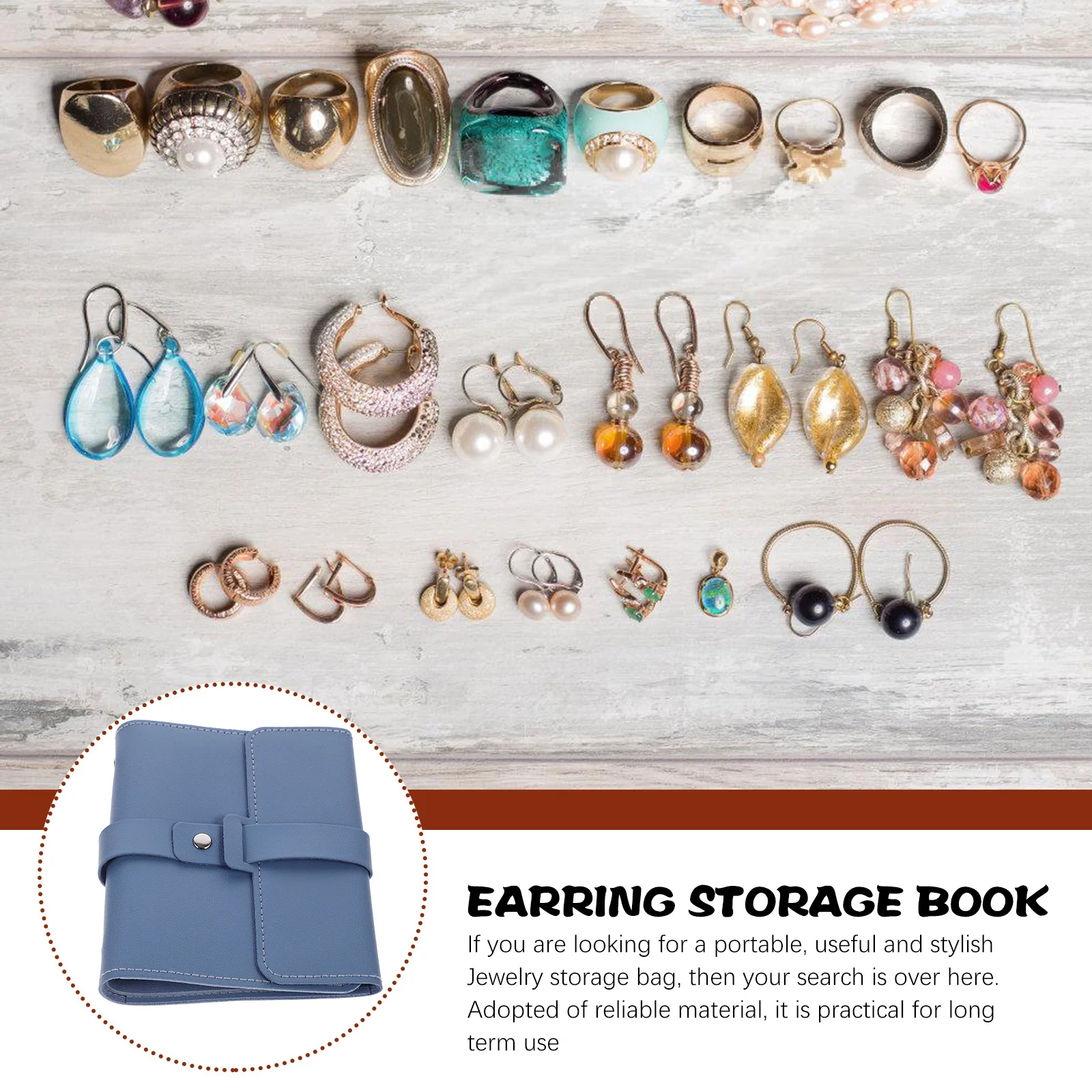 منظم مجوهرات السفر من البولي يوريثان، حقيبة تخزين القرط، حقيبة مجوهرات صغيرة قابلة للطي، حامل محمول للسفر ورحلة العمل