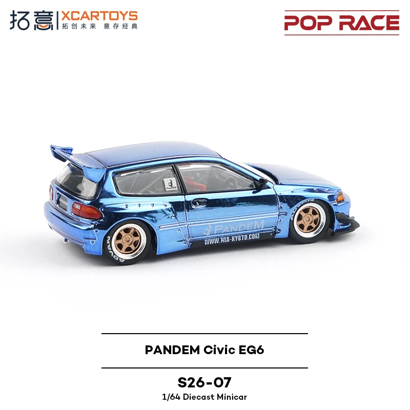 الجديد في المخزون Xcartoys Poprace 1:64 Honda Civic Eg6 Hatchback Supercar سبيكة سيارة مصغرة دييكاست هوندا الحلي لعبة مخصصة للأطفال