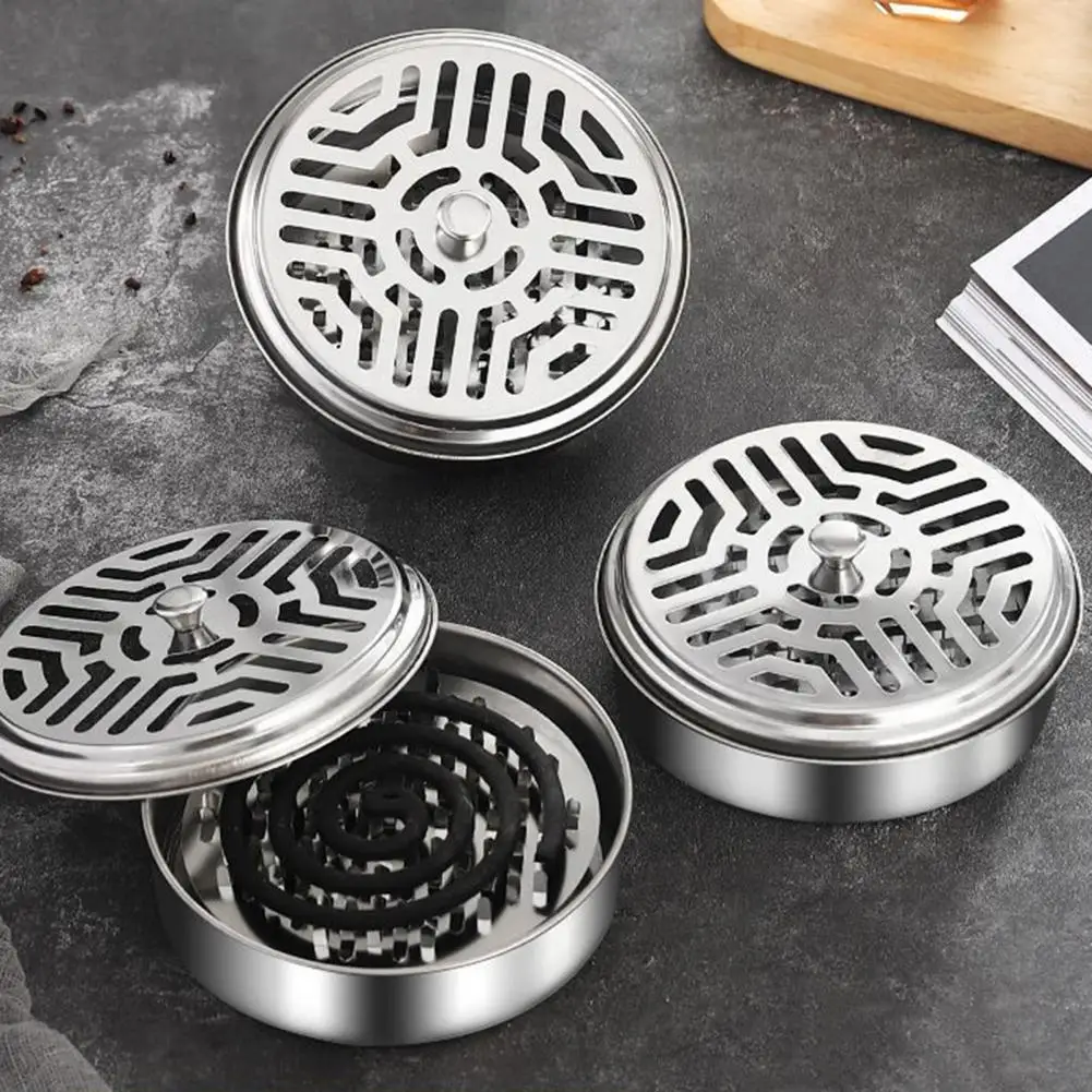 

Mosquito Repellent Box Mosquito Coil Tray Reusable Windproof Mosquitoes Incense Burner Box Fireproof Mosquito Incense Holder