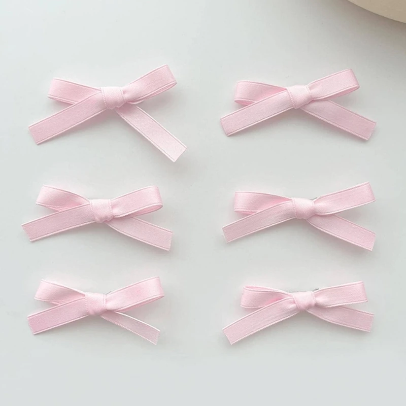 50JB 6pieces Mini Bowknot Hairpin Girls Taking Photo Braids Ponytail Hair Clip