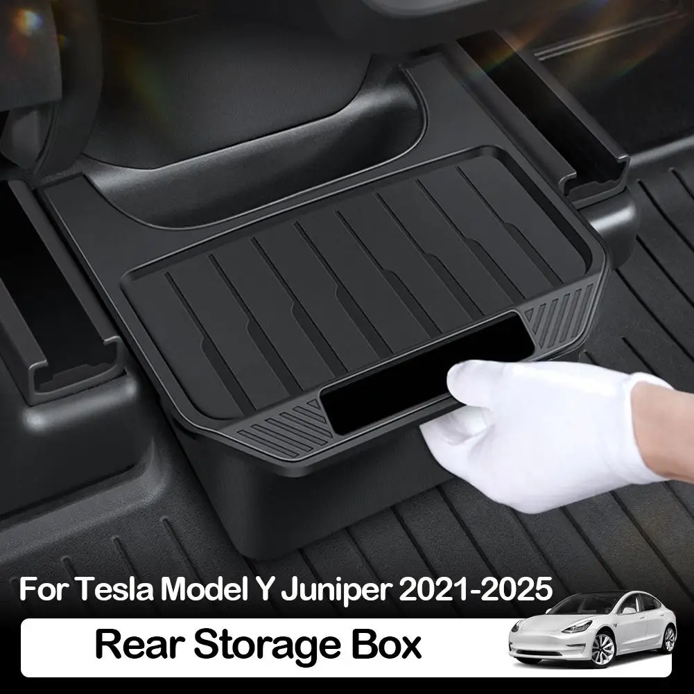المقعد الخلفي صندوق تخزين TPE ل تسلا نموذج Y جونيبر 2021-2025 تحت تنفيس الهواء حقيبة للتخزين سلة المهملات المنظم اكسسوارات السيارات X5L1