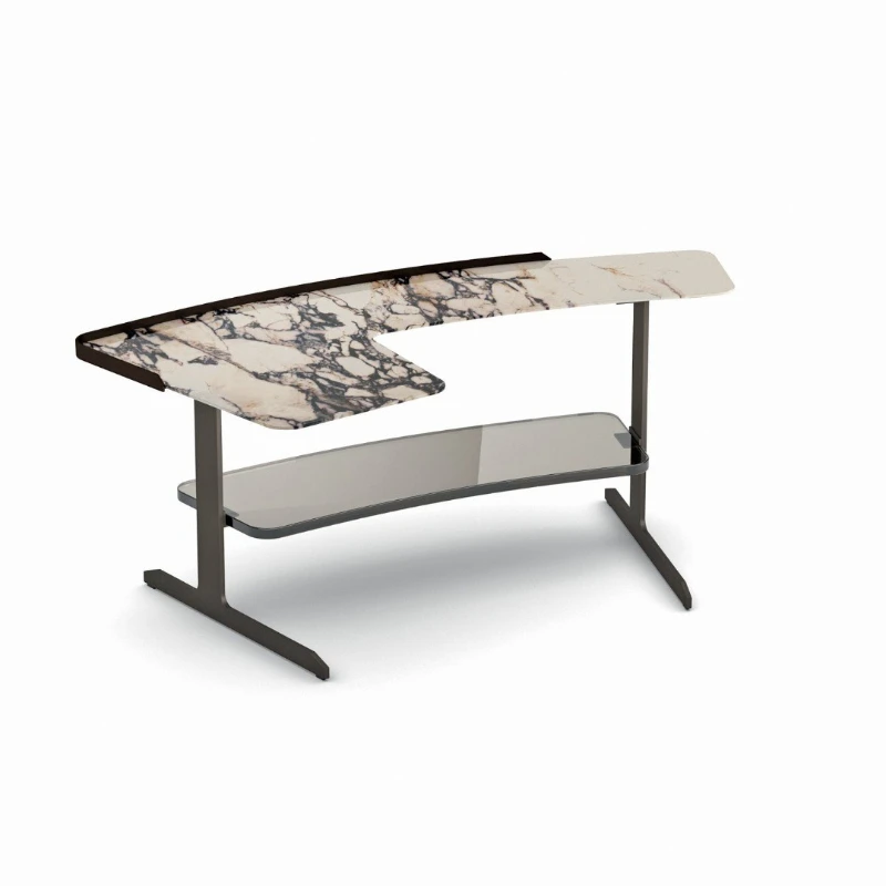 Nordic marble coffee table simple modern living room stainless steel creative wrought iron coffee table small apartment