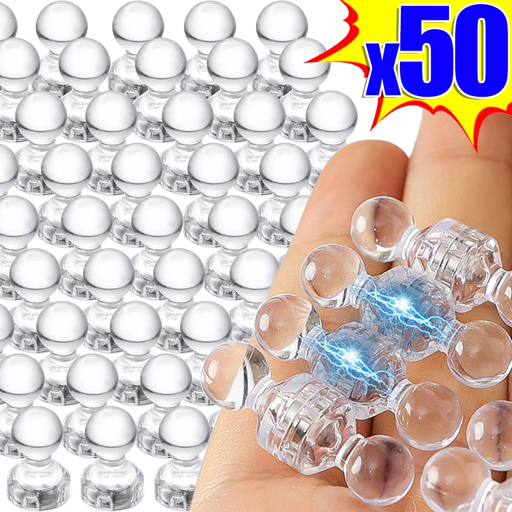 10/50pcs Magnetic Thumbtack Transparent Strong Neodymium Magnet Refrigerator Whiteboard Magnets Small Hook Push Pin Office Home